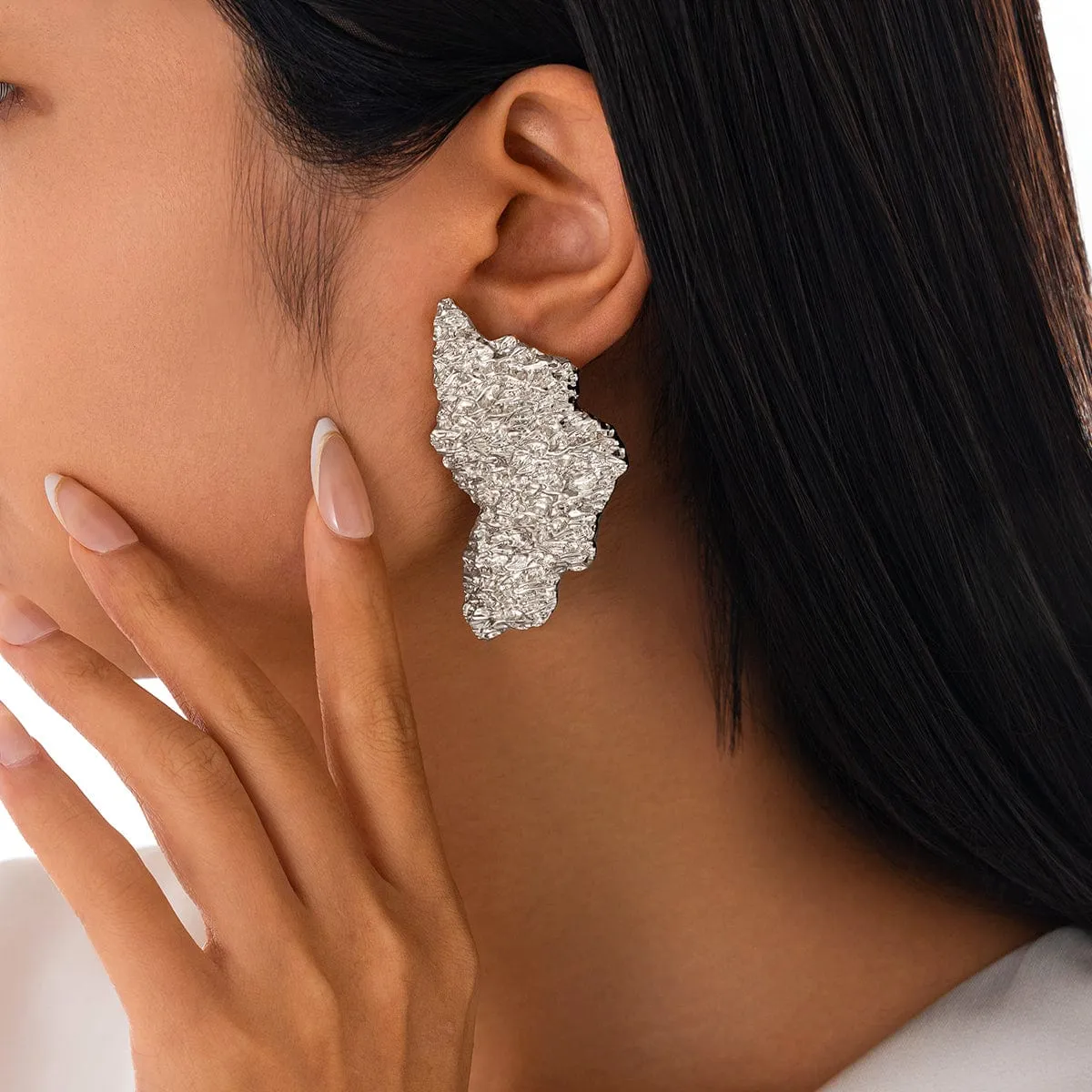 Abstract Textured Lake Stud Earrings