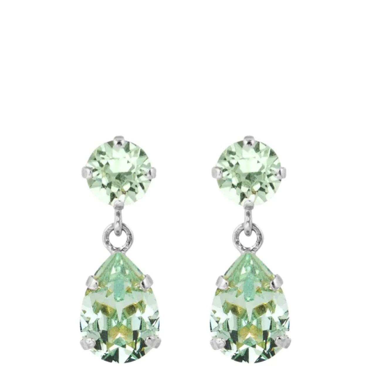 Caroline Svedbom Silver Mini Drop Earrings - Chrysolite