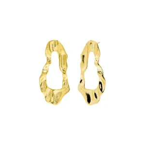Solid Flattened Unique Shape Open Stud Earring
